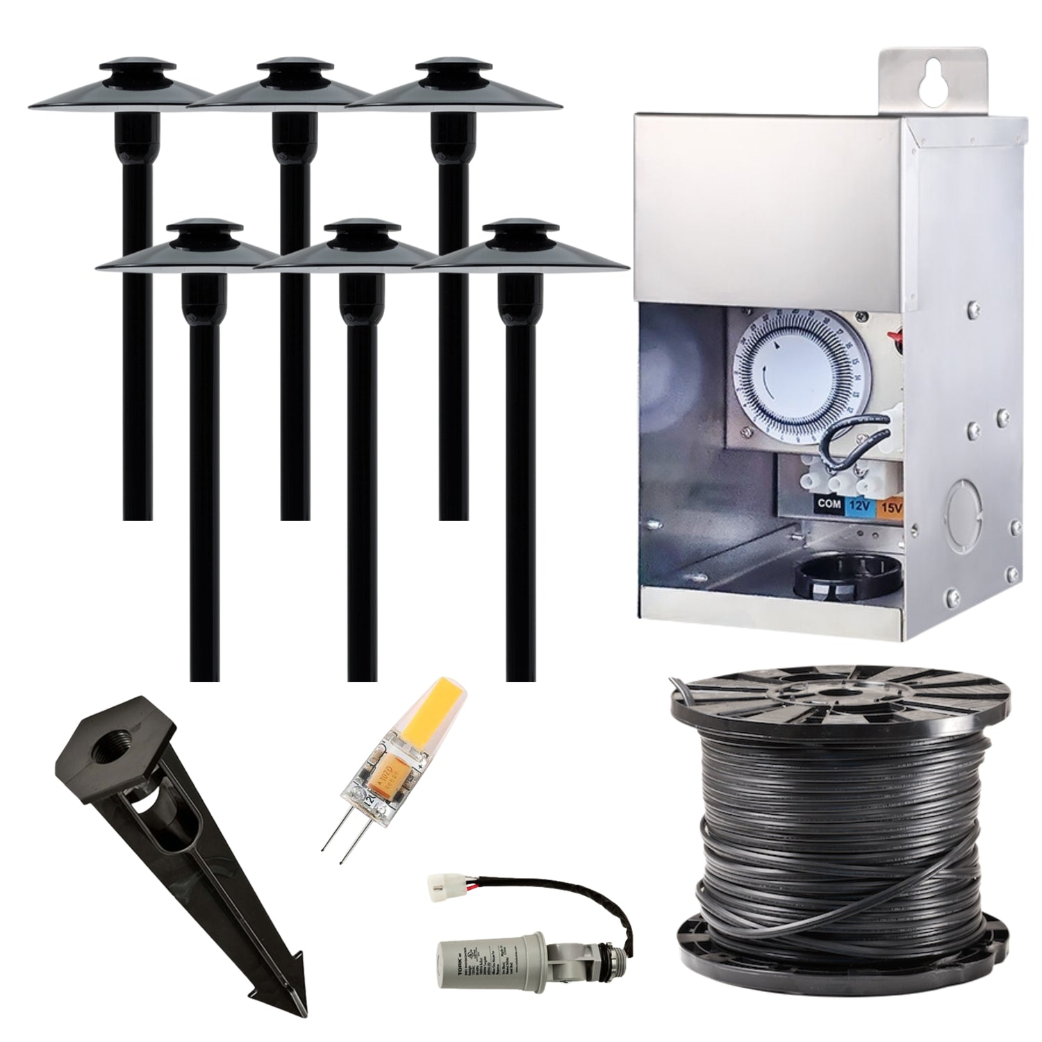 Path Light Pack (6) | Outdoor Landscape Lighting Bundle Kit