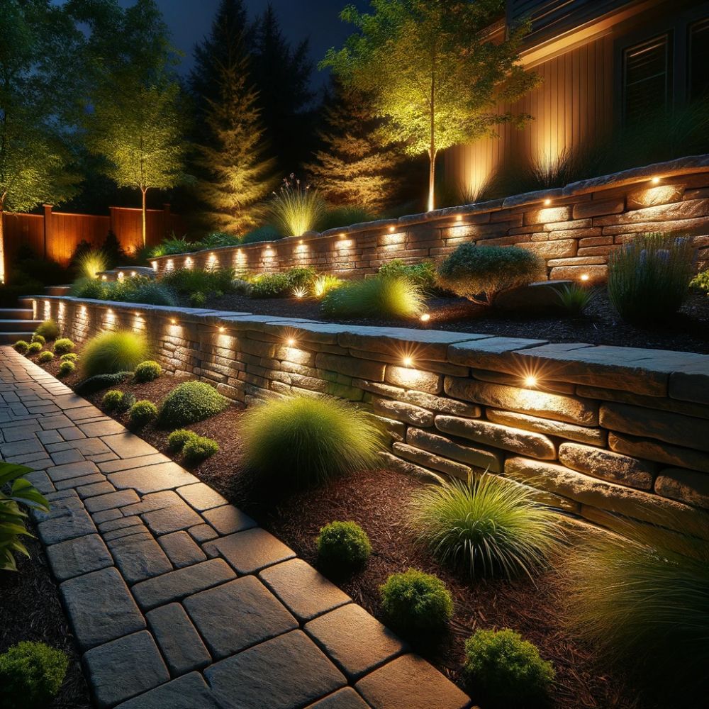 How to Install a Hardscape Light in a Retaining Wall
